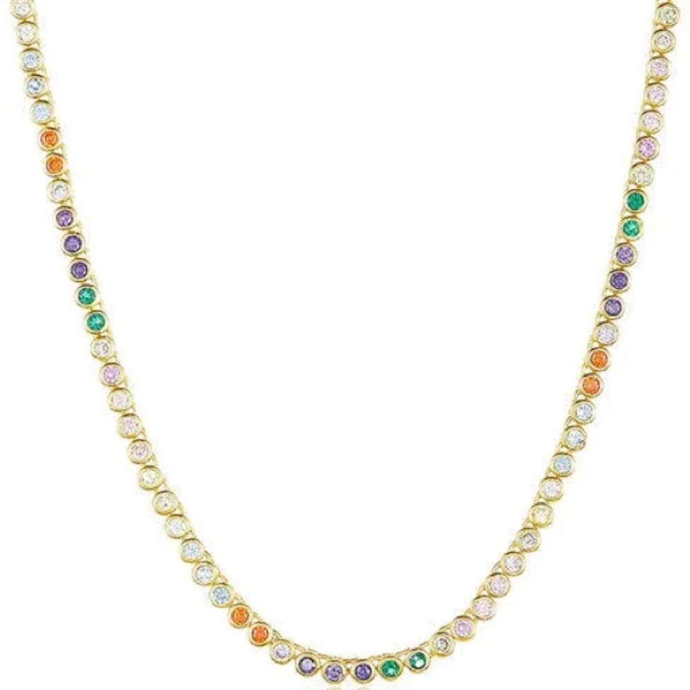 Melinda Maria Gold Necklace with Multicolor Gems